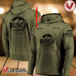 Personalized Military Green Busch Light Hoodie & Zip Hoodie - Vesles2014S