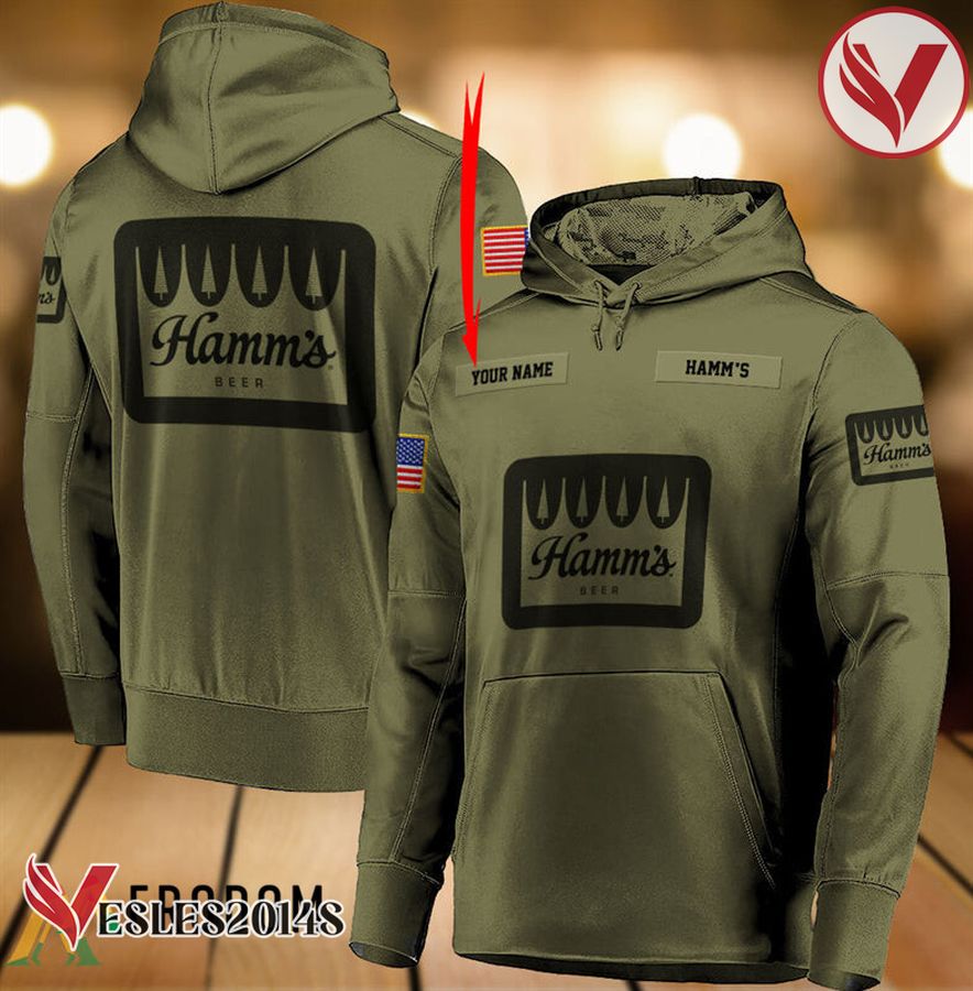 Personalized Military Green Hamm's Beer Hoodie & Zip Hoodie - Vesles2014S