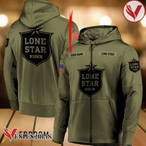Personalized Military Green Lone Star Beer Hoodie & Zip Hoodie - Vesles2014S 1