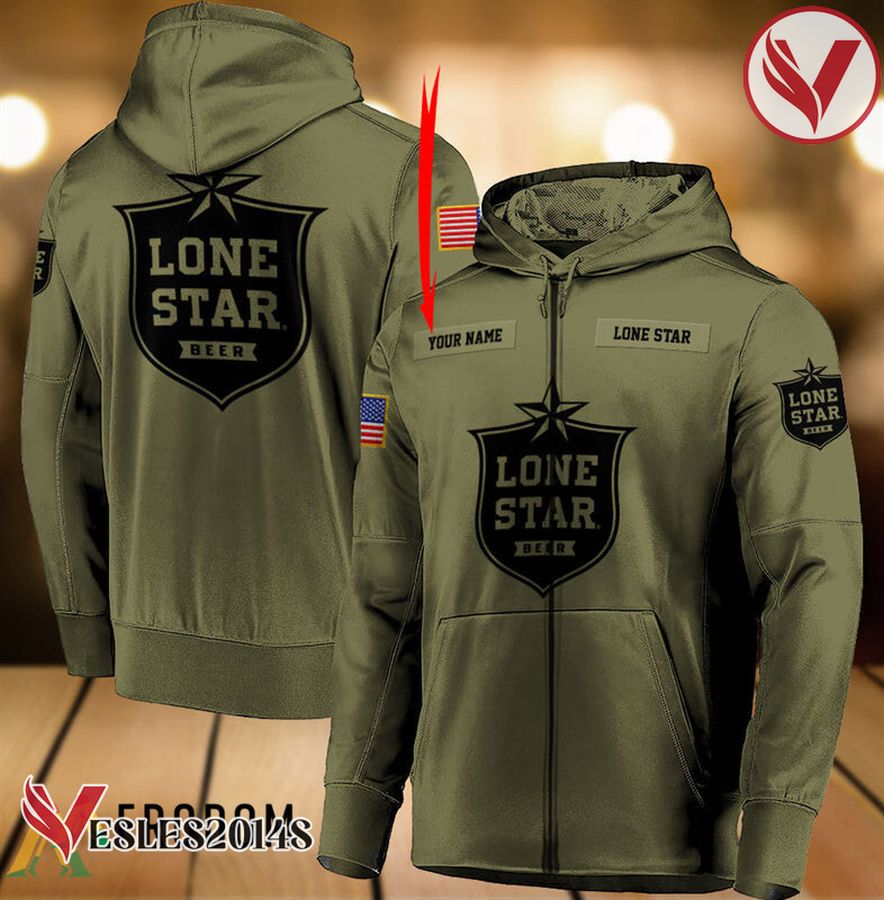 Personalized Military Green Lone Star Beer Hoodie & Zip Hoodie - Vesles2014S 1