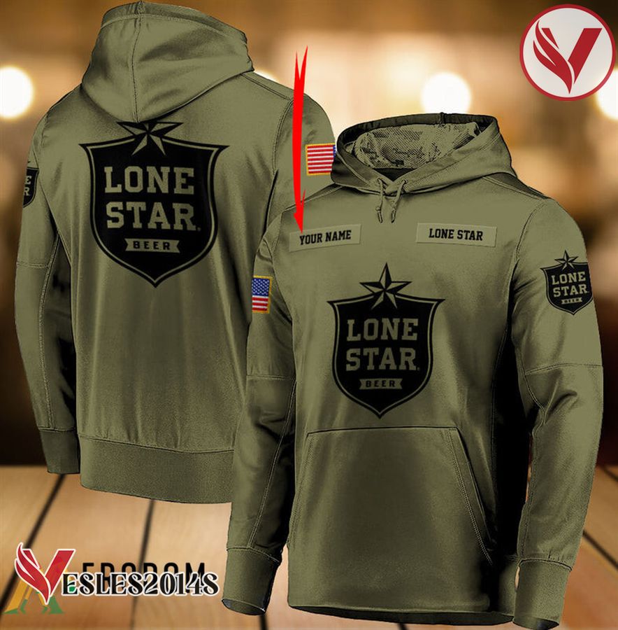 Personalized Military Green Lone Star Beer Hoodie & Zip Hoodie - Vesles2014S