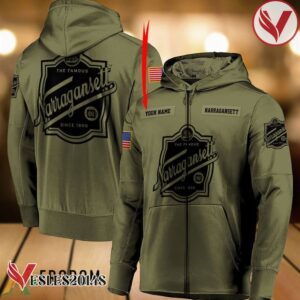 Personalized Military Green Narragansett Beer Hoodie & Zip Hoodie - Vesles2014S 1