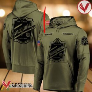 Personalized Military Green Narragansett Beer Hoodie & Zip Hoodie - Vesles2014S