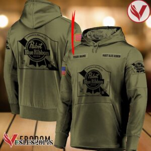 Personalized Military Green Pabst Blue Ribbon Hoodie & Zip Hoodie - Vesles2014S