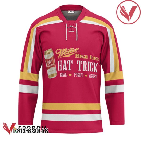 Personalized Miller High Life Hat Trick Hockey Jersey - Vesles2014S 1