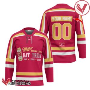 Personalized Miller High Life Hat Trick Hockey Jersey - Vesles2014S
