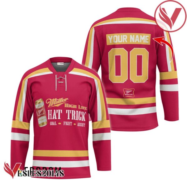 Personalized Miller High Life Hat Trick Hockey Jersey - Vesles2014S