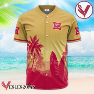 Personalized Miller High Life Palm Tree Surfboard Baseball Jersey, Perfect Gifts For Fans - Vesles2014S 2