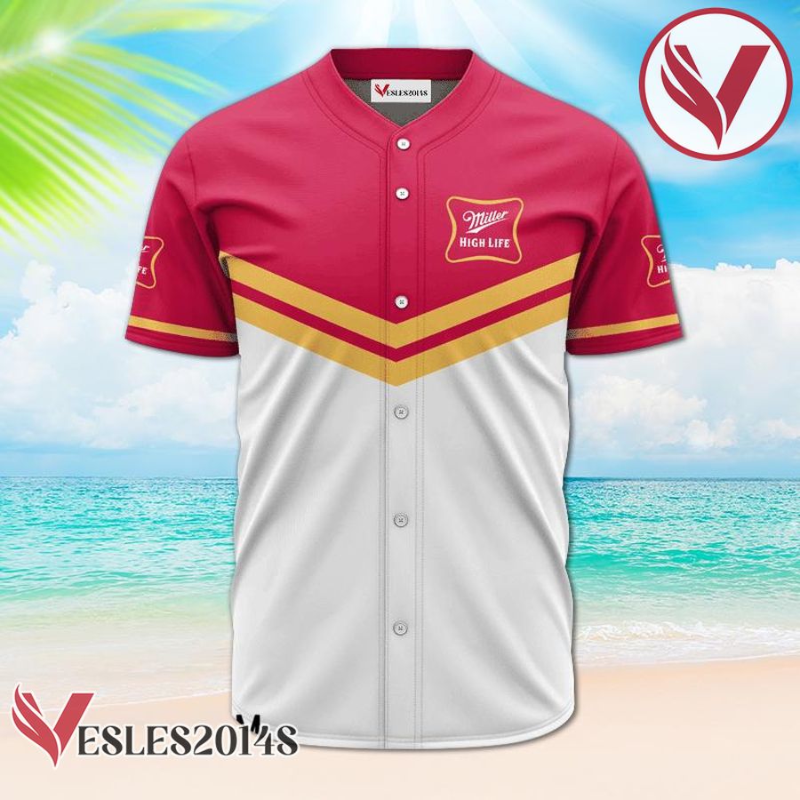 Personalized Miller High Life Pink And White Baseball Jersey, Perfect Gifts For Fans - Vesles2014S 2