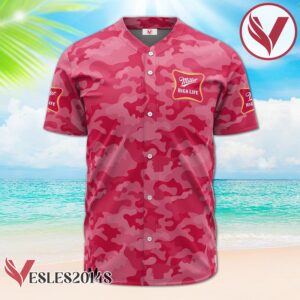 Personalized Miller High Life Pink Camouflage Baseball Jersey, Perfect Gifts For Fans - Vesles2014S 2