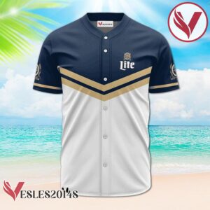 Personalized Miller Lite Blue And White Baseball Jersey, Perfect Gifts For Fans - Vesles2014S 2