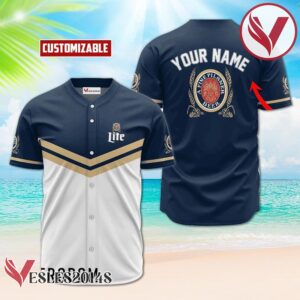 Personalized Miller Lite Blue And White Baseball Jersey, Perfect Gifts For Fans - Vesles2014S