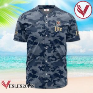 Personalized Miller Lite Blue Camouflage Baseball Jersey, Perfect Gifts For Fans - Vesles2014S 2