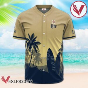 Personalized Miller Lite Palm Tree Surfboard Baseball Jersey, Perfect Gifts For Fans - Vesles2014S 2