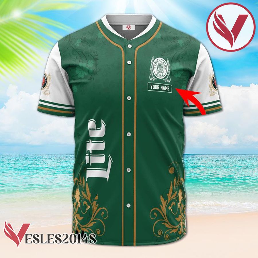 Personalized Miller Lite St. Patrick's Day Leprechaun Baseball Jersey, Perfect Gifts For Fans - Vesles2014S 2