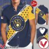 Personalized Milwaukee Brewers Cobalt Yellow Hawaiian Shirt And Short, Unique Gifts For Friends - Vesles2014S 1