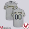 Personalized Milwaukee Brewers Gray Hawaiian Shirt And Short, Unique Gifts For Friends - Vesles2014S 1