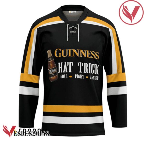 Personalized Modelo Beer Hat Trick Hockey Jersey - Vesles2014S 1
