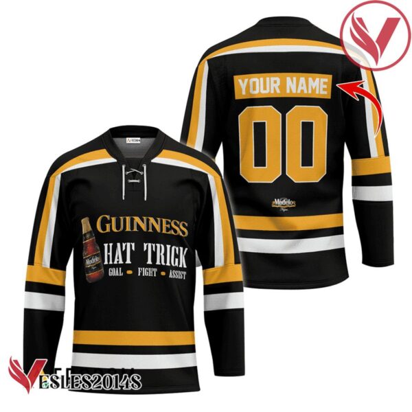 Personalized Modelo Beer Hat Trick Hockey Jersey - Vesles2014S