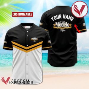 Personalized Modelo Negra Black And White Baseball Jersey, Perfect Gifts For Fans - Vesles2014S