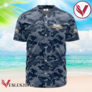 Personalized Modelo Negra Blue Camouflage Baseball Jersey, Perfect Gifts For Fans - Vesles2014S 2