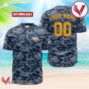 Personalized Modelo Negra Blue Camouflage Baseball Jersey, Perfect Gifts For Fans - Vesles2014S