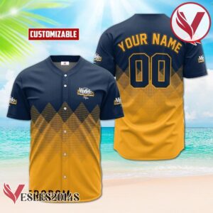 Personalized Modelo Negra Yellow And Blue Halftone Baseball Jersey, Perfect Gifts For Fans - Vesles2014S