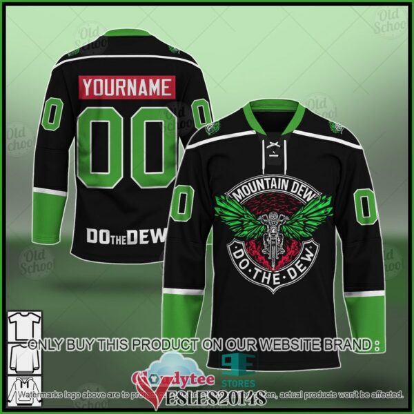 Personalized Mountain Dew Throttle Up Black Hockey Jersey, Trending Gifts For Fans - Vesles2014s