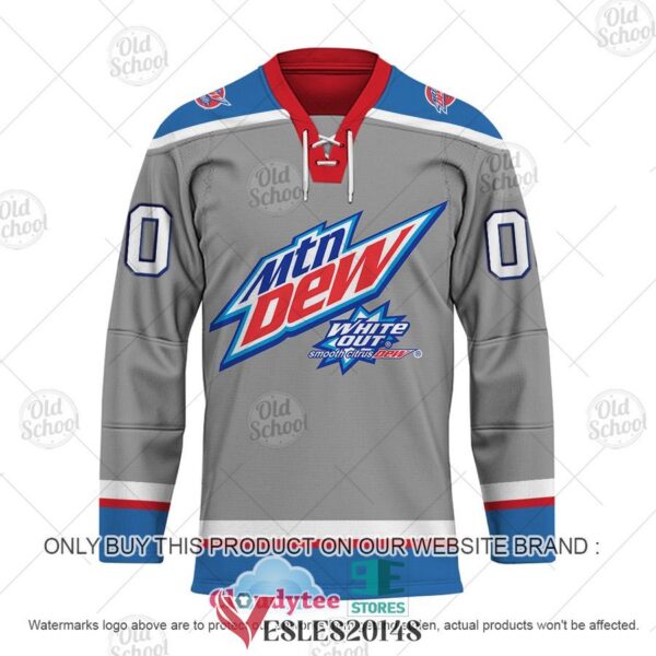 Personalized Mountain Dew White Out Grey Hockey Jersey, Trending Gifts For Fans - Vesles2014s 1