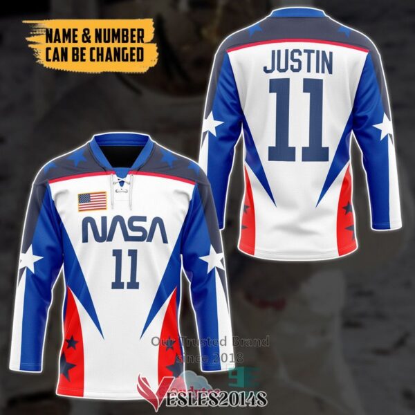 Personalized NASA American flag Space Suit Hockey Jersey, Trending Gifts For Fans - Vesles2014s 2