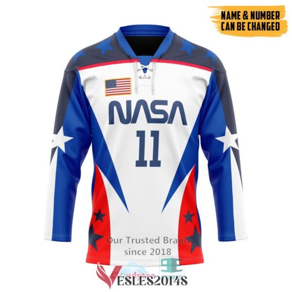 Personalized NASA American flag Space Suit Hockey Jersey, Trending Gifts For Fans - Vesles2014s
