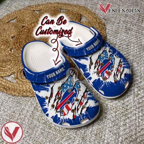 Personalized Name Logo Football Team Ripped Flag Clog Shoes, Unique Gift From  Vesles2014S