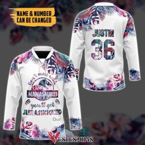 Personalized Nanasaurus Hockey Jersey, Trending Gifts For Fans - Vesles2014s 2