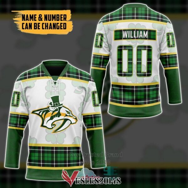 Personalized Nashville Predators St Patrick Day Hockey Jersey, Trending Gifts For Fans - Vesles2014s 2