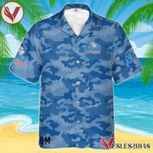 Personalized Natural Light Blue Camouflage Hawaiian Shirt, Best Summer Gifts For Fans - Vesles2014S 1
