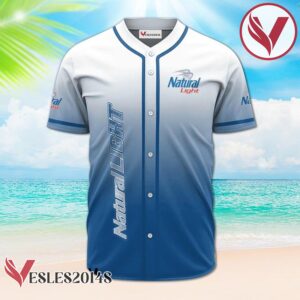 Personalized Natural Light Gradient Baseball Jersey, Perfect Gifts For Fans - Vesles2014S 2
