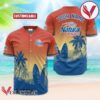 Personalized Natural Light Palm Tree Surfboard Baseball Jersey, Perfect Gifts For Fans - Vesles2014S