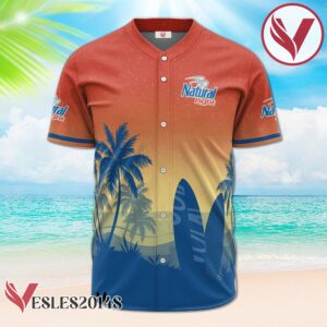 Personalized Natural Light Palm Tree Surfboard Baseball Jersey, Perfect Gifts For Fans - Vesles2014S 2