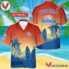 Personalized Natural Light Palm Tree Surfboard Hawaiian Shirt, Best Summer Gifts For Fans - Vesles2014S