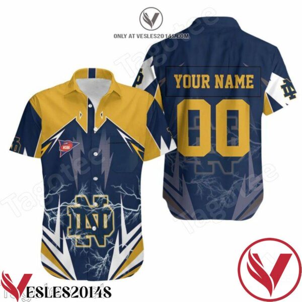 Personalized Ncaa Notre Dame Fighting Irish Lightning Hawaiian Shirt, Unique Gifts For Friends - Vesles2014S 1