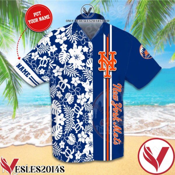 Personalized New York Mets Baseball Team Blue Hawaiian Shirt And Short, Unique Gifts For Friends - Vesles2014S 1