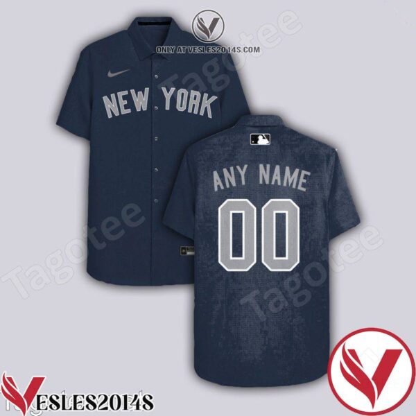 Personalized New York Yankees Navy Gift For Fans Hawaiian Shirt And Short, Unique Gifts For Friends - Vesles2014S 1