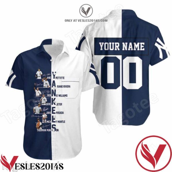 Personalized New York Yankees Team Member Signed Hawaiian Shirt, Unique Gifts For Friends - Vesles2014S 1