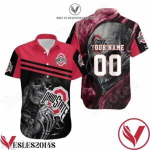 Personalized Ohio State Buckeyes Maiden Skull Hawaiian Shirt, Unique Gifts For Friends - Vesles2014S 1