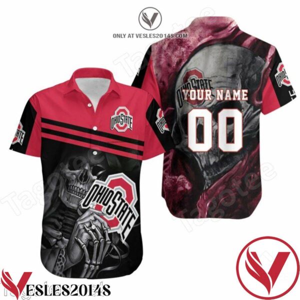 Personalized Ohio State Buckeyes Maiden Skull Hawaiian Shirt, Unique Gifts For Friends - Vesles2014S 1