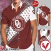 Personalized Oklahoma Sooners Big Logo Bomber Sooners White Garnet Hawaiian Shirt And Short, Unique Gifts For Friends - Vesles2014S 1
