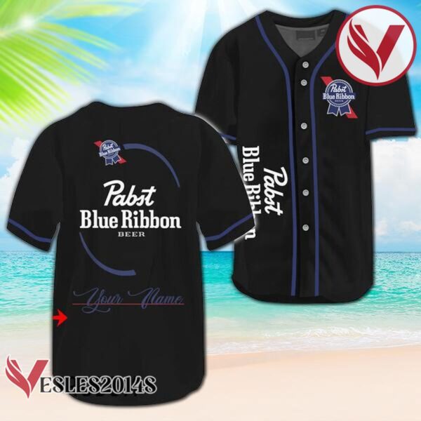Personalized Pabst Blue Ribbon Baseball Jersey PBR Jersey, Perfect Gifts For Fans - Vesles2014S