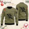 Personalized Pabst Blue Ribbon Flag Military Green Christmas Sweater, Unique Winter Outfits For Fans - Vesles2014S  1