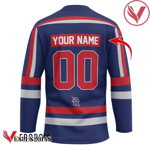 Personalized Pabst Blue Ribbon Hat Trick Hockey Jersey - Vesles2014S 2