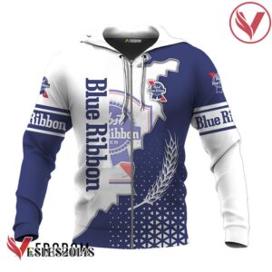 Personalized Pabst Blue Ribbon White And Blue Cracking Hoodie & Zip Hoodie - Vesles2014S 2